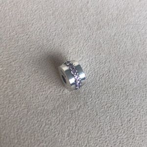 NEW STERLING SILVER Pink CZ All Around Charm